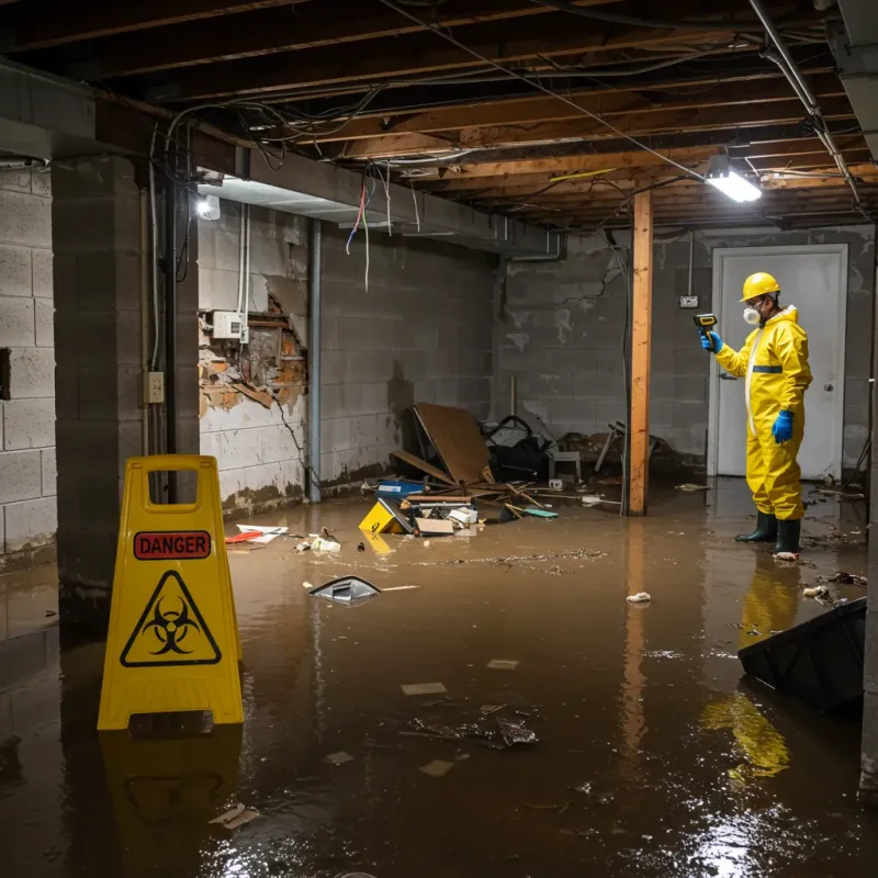 Flooded Basement Electrical Hazard in Lovingston, VA Property