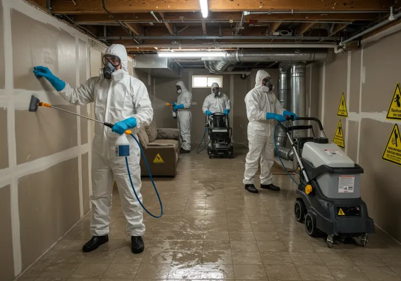 Basement Moisture Removal and Structural Drying process in Lovingston, VA